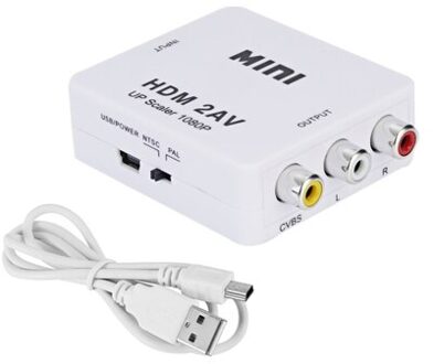 Hd 1080P Hdmi-Compatibel Naar Rca Converter Av/Cvsb L/R Video Box 1920*1080 60Hz HDMI2AV Ondersteuning Ntsc Pal Output Hdmitoav met kabel