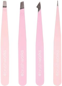 HD 4 Piece Combination Tweezer Set - Pink