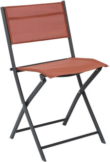 HD camping buiten klapstoel - terracotta - L46 x B50 x H80 cm