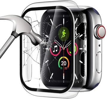Hd Case Voor Apple Horloge Serie 5 4 3 40Mm 44Mm Ingebouwde Gehard Glas Full Screen protector Bumper Cover Voor Iwatch Accessoires 40mm serise 4 5