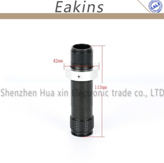HD CCD Industrie Microscoop camera C-mount lens MINI Continue Optische Zoom Lens 0-200X Hoger werkafstand 55mm -570mm