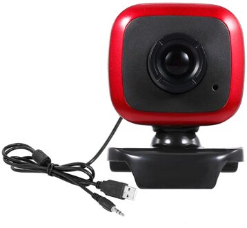 Hd Webcam 5MP Pc 30fps Web Usb Camera High-Definition Cam Video Call Met Microfoon Voor Laptop Desktop Computer zwart rood