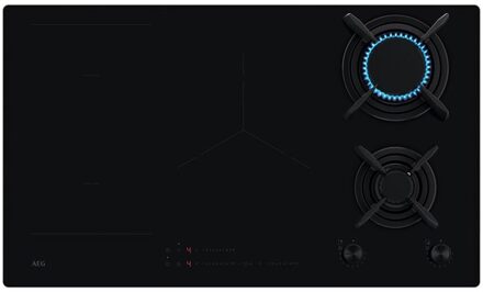 HDB95623NB met 2 gasbranders Zwart