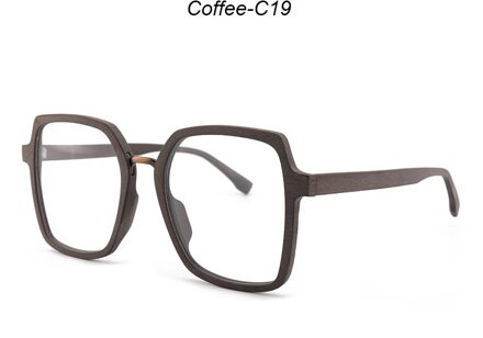 Hdcrafter Oversized Recept Brillen Frames Houten Optische Glazen Frame Met Clear Lens Mannen Vrouwen Leesbril Frames koffie-C19