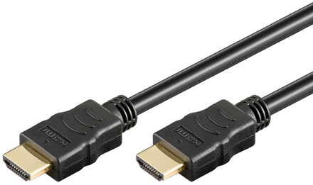 HDMI Aansluitkabel 2.00 m 38517 High Speed HDMI met ethernet, Vergulde steekcontacten Zwart [1x HDMI-stekker - 1x HDMI-stekker]