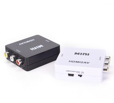 Hdmi-Compatibel Av Scaler Adapter Hd Video Composiet Converter Box Rca Av/Cvsb L/R Video 1080P Mini HDMI2AV Ondersteuning Ntsc Pal