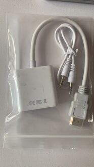 Hdmi-Compatibel Naar Vga Adapter Kabel Hd 1080P Digitale Naar Analoge Video Audio Converter Voor PS4 Tv Box om Projector Display Hdtv wit met audio