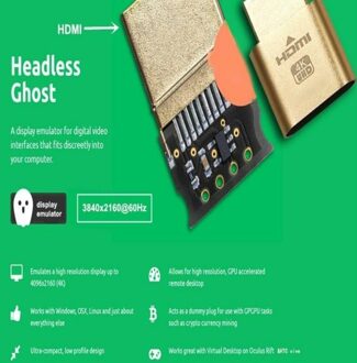HDMI EDID DDC Dummy Plug, Up to 4K Resolution (4K needs HDMI 2.0 Support) - small