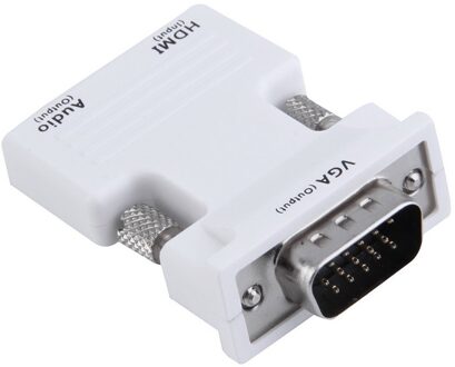 Hdmi Female Naar Vga Male Converter Adapter Ondersteuning 1080P Signaal Bundel 1 Polybag Vga Kabels Multimedia Non-Afgeschermde wit