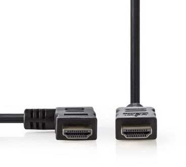 HDMI Kabel Hoge VelocitÃ met Ethernet Connector HDMI-HDMI Connector Met links hoek 10.0 m Zwart