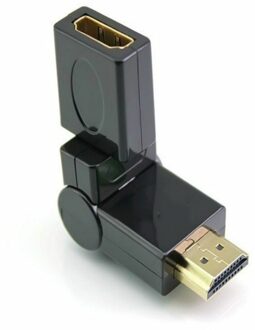 HDMI Male to Female 360 Degree 90 angled Swiveling Adapter,Gilded - small