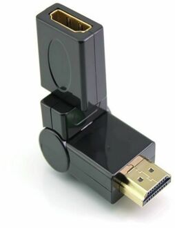 HDMI Male to Female 360 Degree 90 angled Swiveling Adapter,Gilded