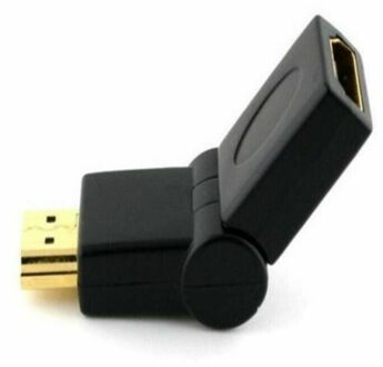 HDMI Male to Female Right Angle 90-180 Degree Adapter,Gilded