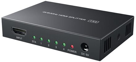 Hdmi Splitter 1X4 Hd 4K 30Hz Video Divider Voor Dvd Projector Tv Box PS4 Monitor Eu Plug