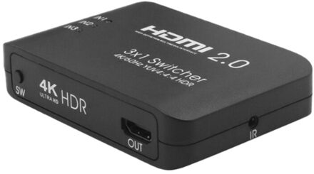 Hdmi Switcher Splitter 3 In 1 Out Ondersteuning 4K @ 60Hz En Hdr Met Ir Afstandsbediening Voor laptop Projector Hdtv PS4 Tv Box