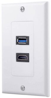 Hdmi Usb 3.0 Jack Stopcontact Plated Outlet Connector Hdtv Hdmi Poort Met USB3.0 Muur Interface Cover Koppeling Muur Hub panel