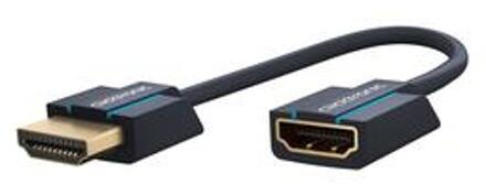 HDMI Verlengkabel [1x HDMI-stekker - 1x HDMI-bus] 10.00 cm Blauw