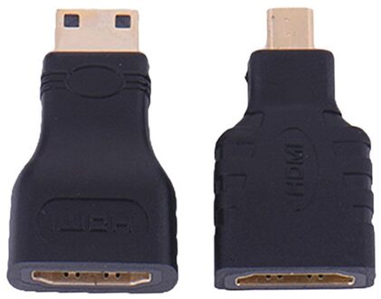 HDMI voor Micro HDMI + HDMI naar Mini Vergulde Converter HD Connector Uitbreiding Adapter voor Video TV voor Xbox 360 HDTV 1080P