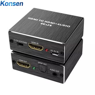 Hdr Hdmi Naar Hdmi + Audio Spdif Optische Converter Adapter Ondersteuning 4K 60Hz Yuv 4:4:4 Hdmi 2.0 Audio extractor Ondersteuning HDCP2.2