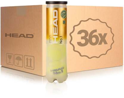 Head 36x verpakking  4 stuks No.1 In een doos geel - nosize