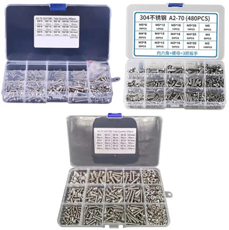 Head Cap Screw Nut Hexagon Metric Thread Machine Bolt Assortment Kit Set 304 Stainless Steel hot