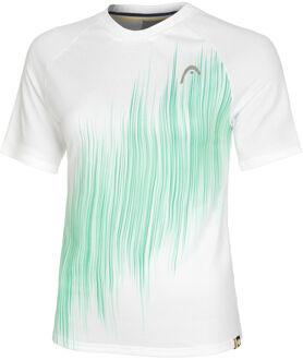 Head Performance T-shirt Dames-Wit,Turkoois - M