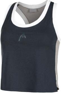 Head Play Crop Tanktop Dames-Donkerblauw,Wit - L,XL