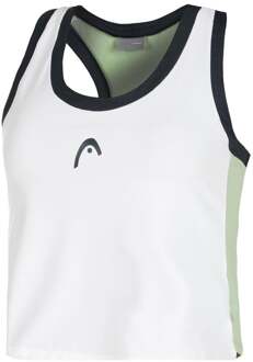 Head Play Crop Tanktop Dames-Wit,Donkerblauw - L,XL