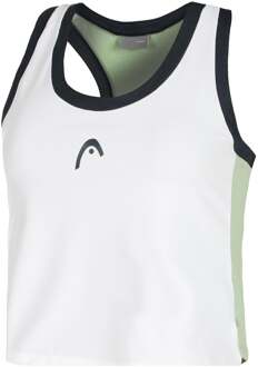 Head Play Crop Tanktop Dames-Wit,Donkerblauw - S