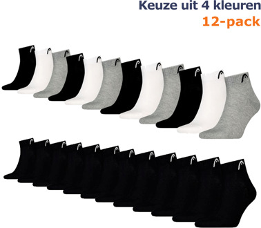 Head Quartersokken Training 12-pack Zwart-43/46 - 43/46