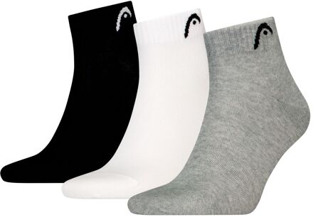 Head Quartersokken Training 3-pack Grijs / Wit / Zwart-35/38 Grijs/Wit/Zwart - 35/38