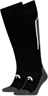 Head Skisokken Kneehigh 2-pack Black / Dark Grey-35/38 Zwart - 35/38