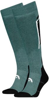 Head Skisokken Kneehigh 2-pack Black / Dark Sea-39/42 Zwart - 39/42