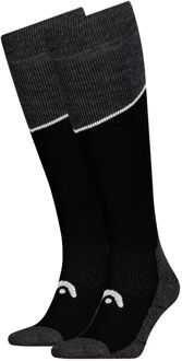 Head Skisokken Kneehigh 2-pack Black / Grey Melange-31/34 Black/grey melange - 31/34