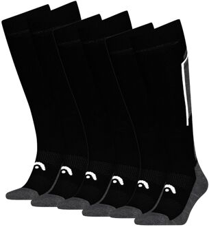 Head Skisokken Kneehigh 6-pack Black / Dark Grey-35/38 Zwart - 35/38