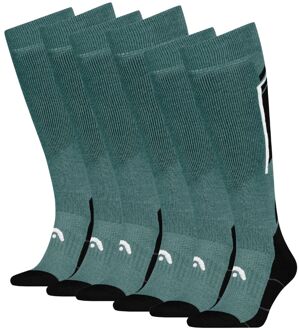 Head Skisokken Kneehigh 6-pack Black / Dark Sea-43/46 Zwart - 43/46