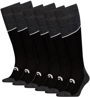 Head Skisokken Kneehigh 6-pack Black / Grey Melange-35/38 Black/grey melange - 35/38