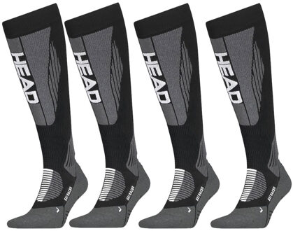 Head Skisokken Unisex Racer Kneehigh 4-pack Black/White-35/38 - 35/38