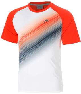 Head Topspin T-shirt Heren-rood, wit - L