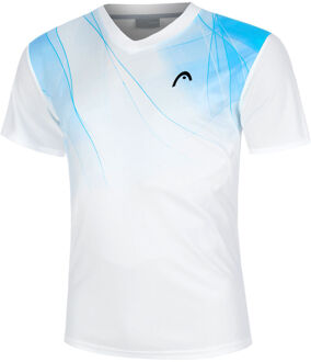 Head Topspin T-shirt Heren-Wit,Lichtblauw - M