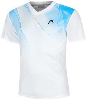 Head Topspin T-shirt Heren-Wit,Lichtblauw - XL,XXL