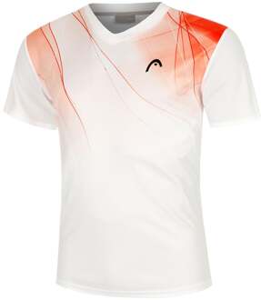 Head Topspin T-shirt Heren-Wit,Rood - 3XL