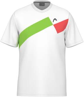 Head Topspin T-shirt Heren-Wit,Rood - XS,S,M,L,XL,XXL,3XL