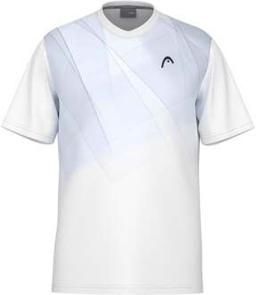 Head Topspin T-shirt Jongens-Wit,Donkerblauw - 128,140,152,164,176