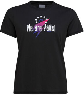 Head WAP Star Padel T-shirt Dames zwart - XS,S