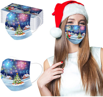 Headban breathable mask mascarillas lavable Women Man Christmas Mask Disposable Face Mask Industrial 3Ply Loop50PC Mask бандана#