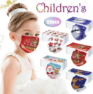 Headband 50PCS mascarillas Маска Children Christmas Disposable Face Mask 3 Ply Earloop Anti-PM2.5 Mask mascara maske бандана#