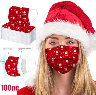 Headband mascarilla mascarar Disposable Unisex Printed Christmas Soft Masks For Adults 3-Layer Masks facial protectora бандана#
