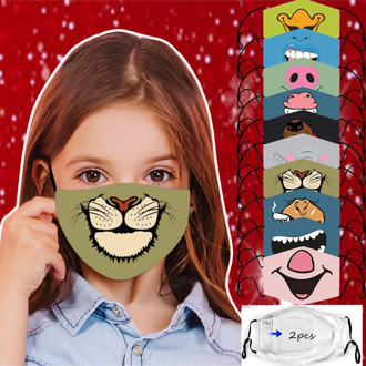 Headband masques mascherina Kids Children Cartoon Adjustable Washable Safet Protect Funny Face Mask 2 Filter lavabile бандана#3
