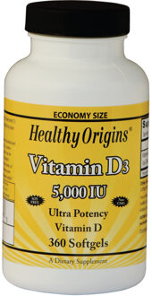 Healthy Origins Vitamine D3, 5000 IE (360 Softgels) - Healthy Origins